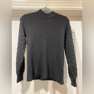 Cece Puff Sleeve Bobble Ribbed Sweater XS